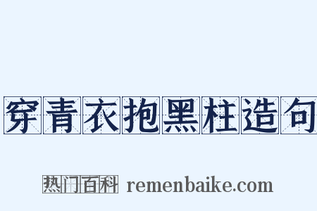 穿青衣抱黑柱造句是什么意思的图片